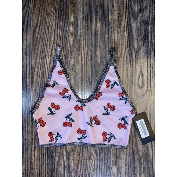 🦋B2G1🦋MIDNIGHT BALLERINA Cherry Skulls Crop Top | ONE SIZE Dance Wear BABY PINK - Picture 2 of 5